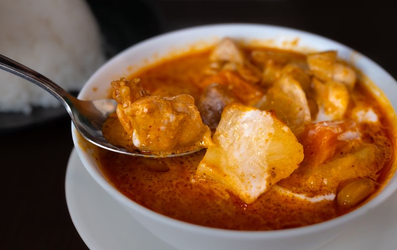massaman curry with tender potatoes and peanuts