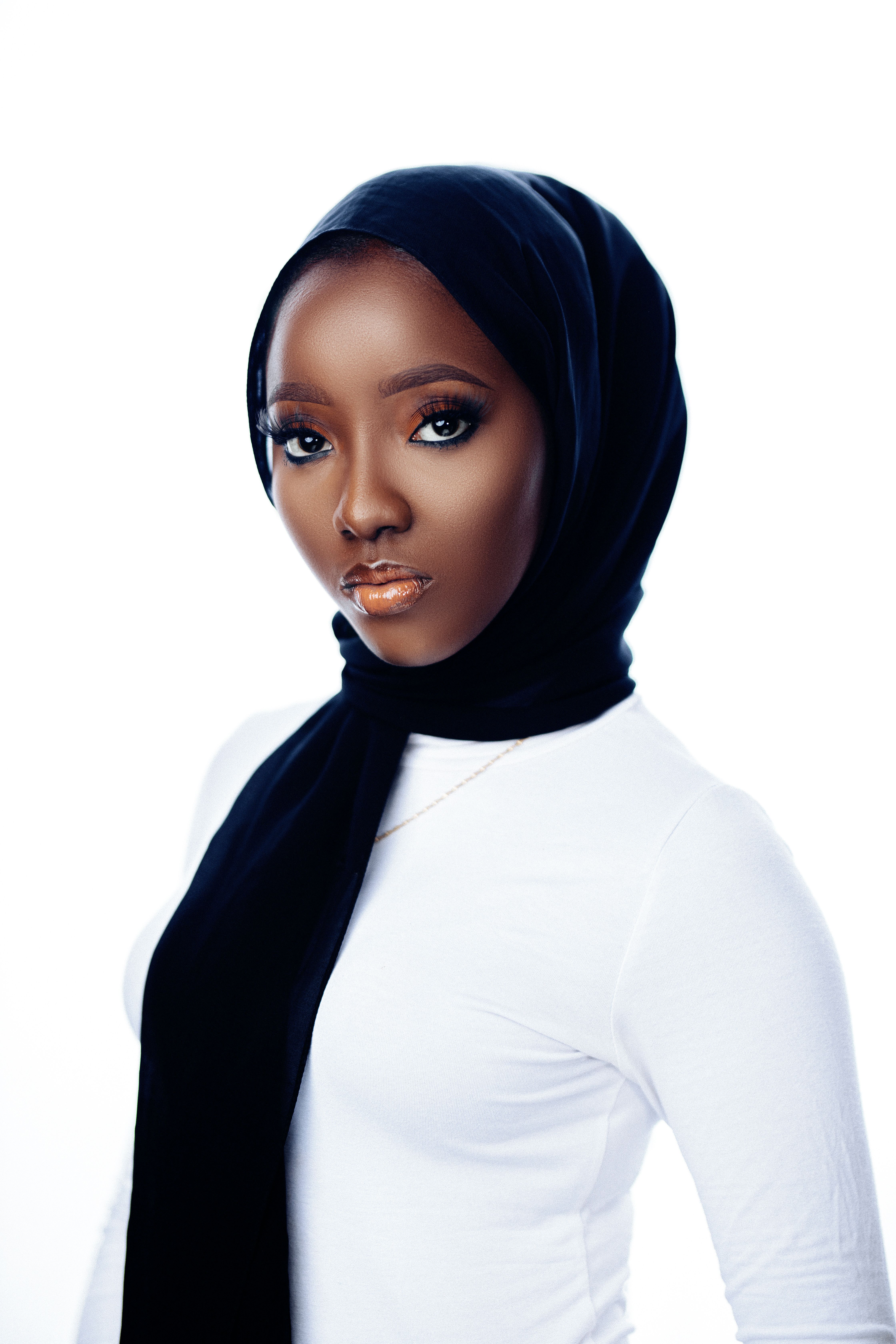 Elegant Portrait of Woman in Black Hijab · Free Stock Photo