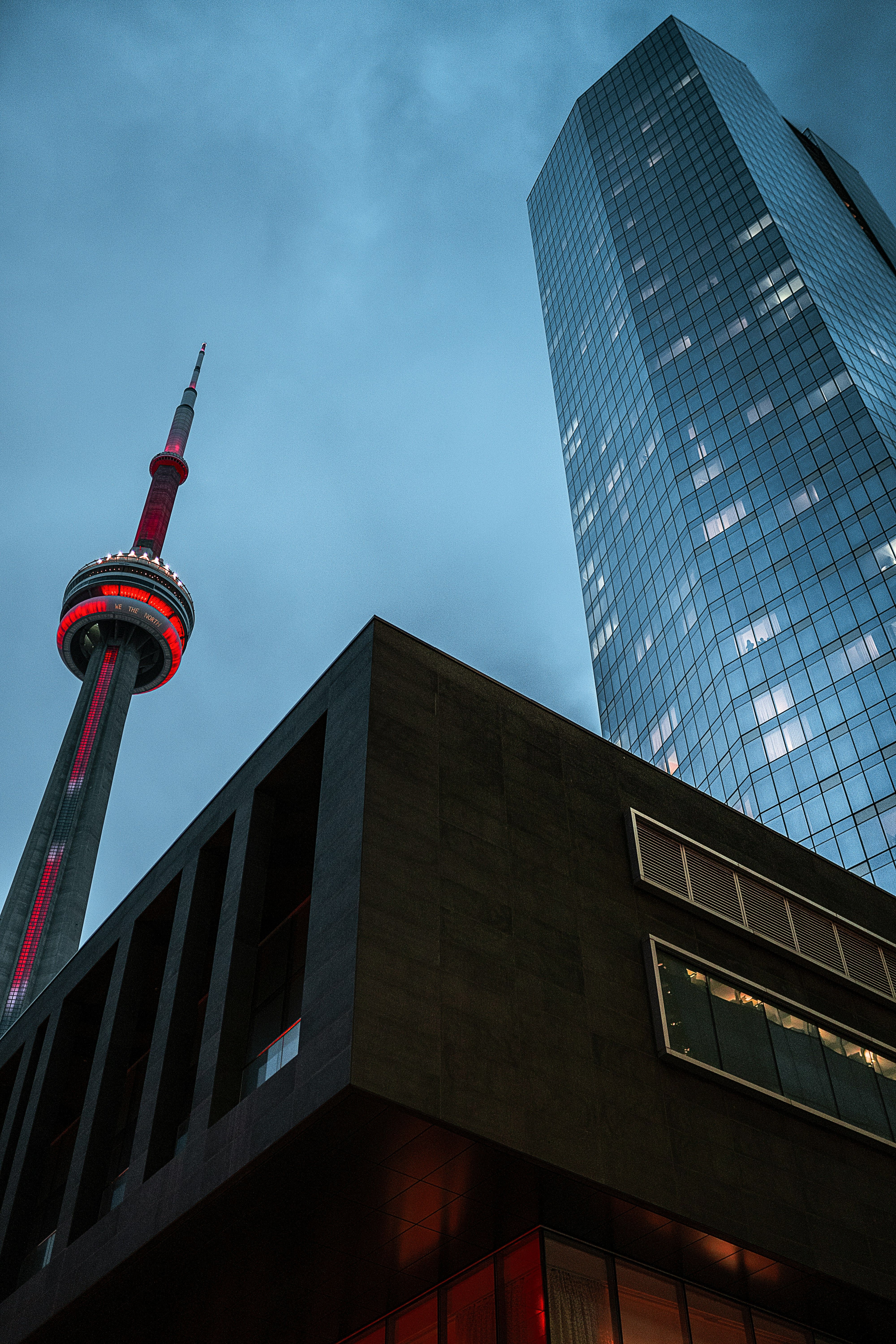 Toronto Skyline Featuring CN Tower at Dusk · Free Stock Photo