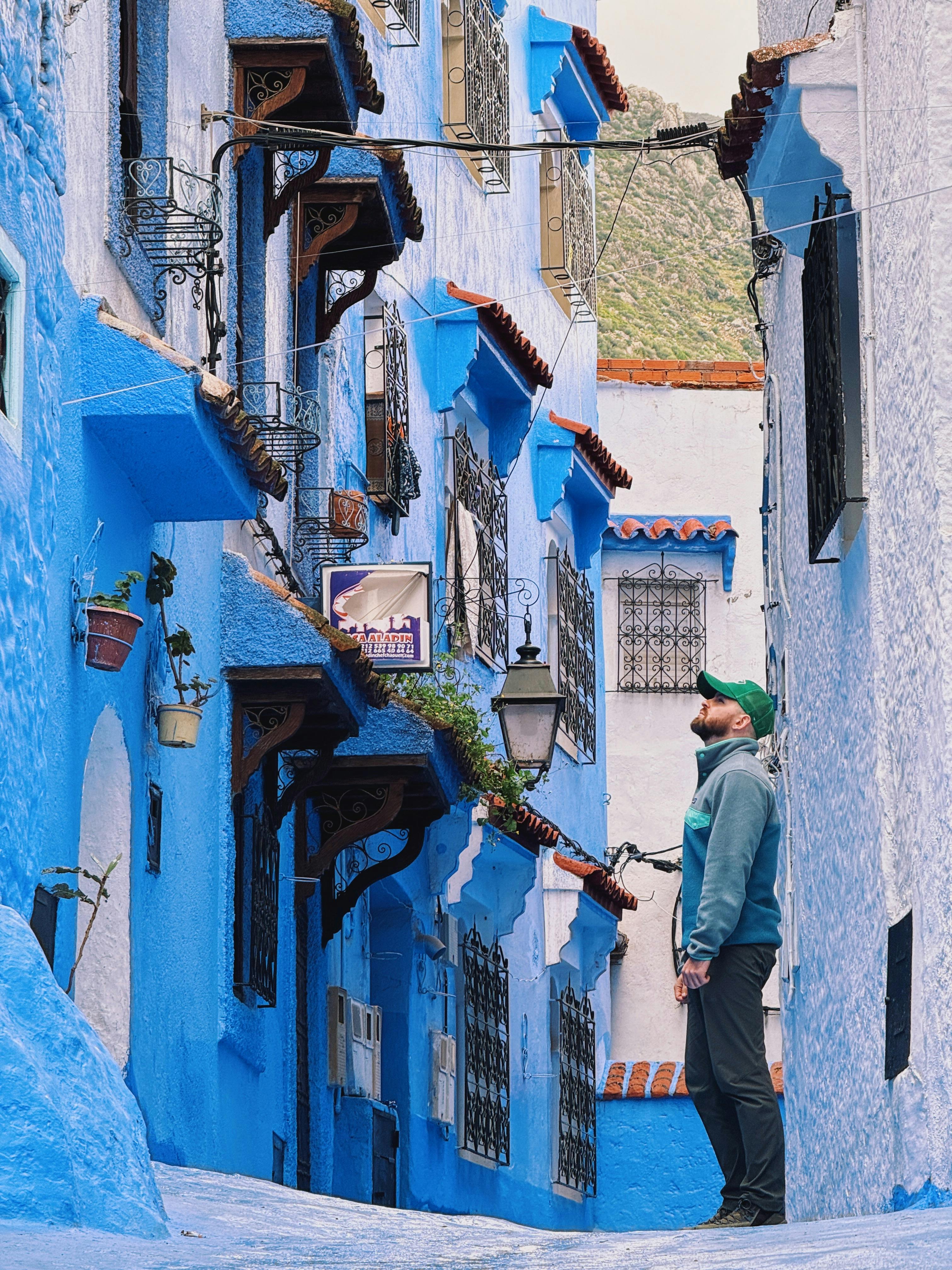 Tourist exploring Chefchaouen