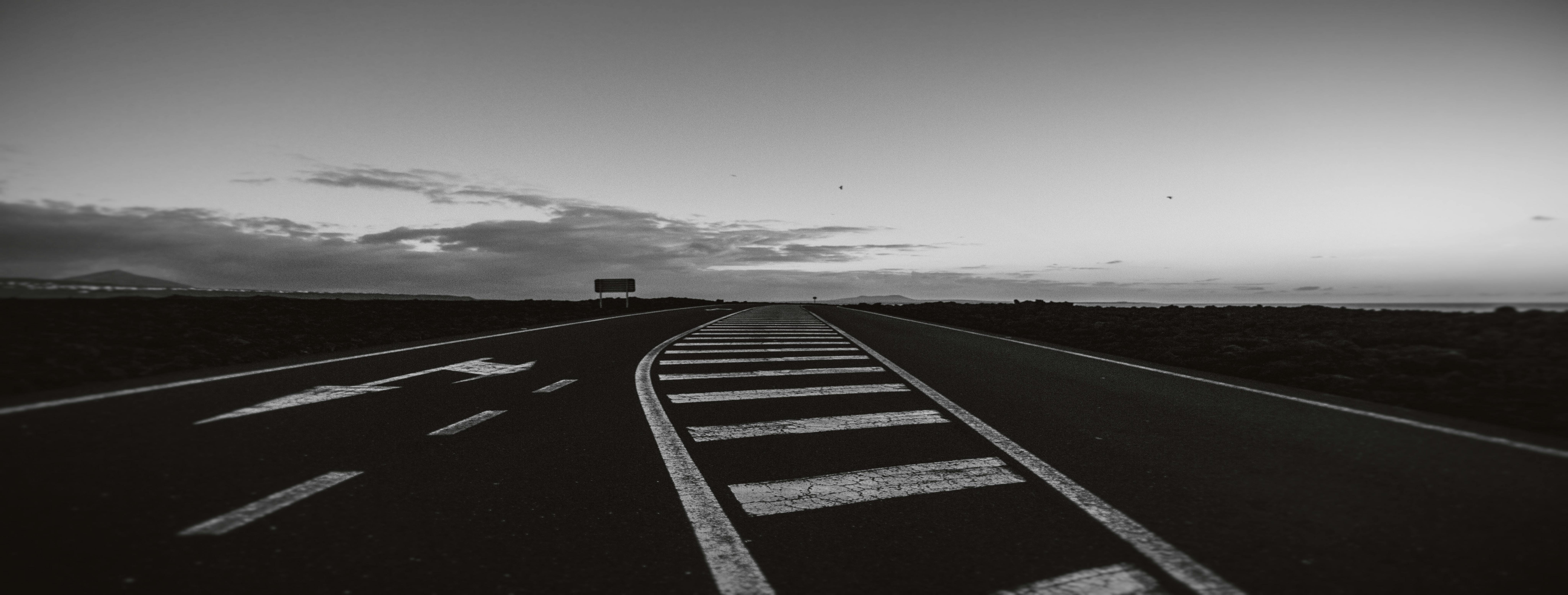 Free Stock Photo Of Background Black And White Road