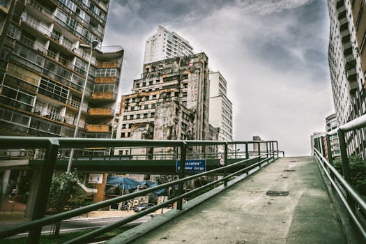 这座城市景观充满活力，融合了现代与古老的建筑以及桥梁