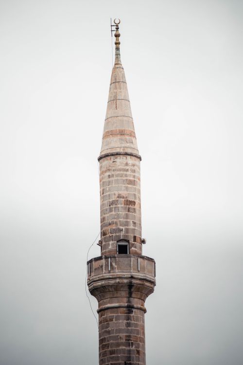 Free Close-up of a historic mosque minaret in Mostar, Bosnia and Herzegovina. Stock Photo