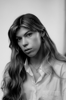 Intimate black and white portrait showcasing emotion and expression.