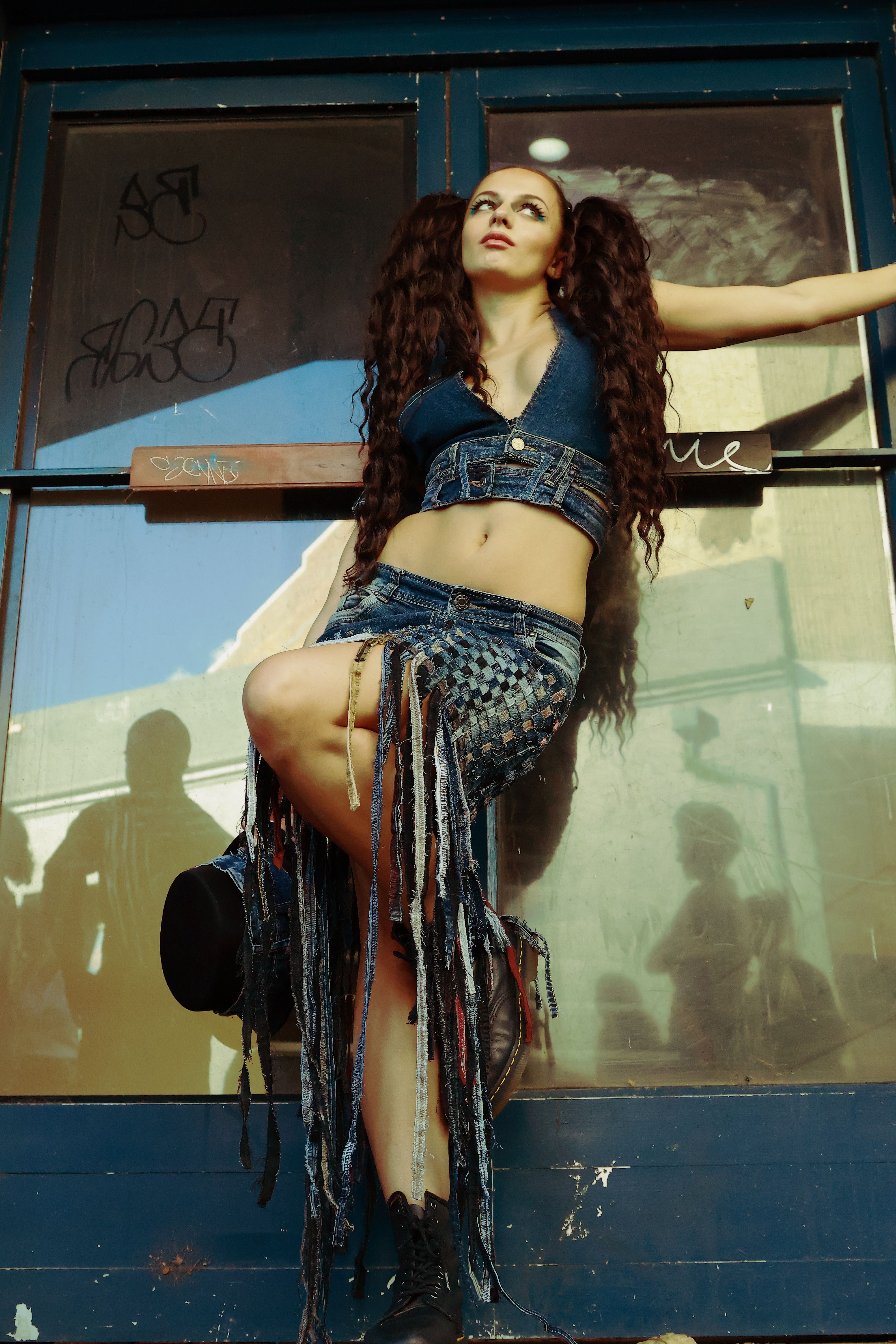 Saia Jeans Longa