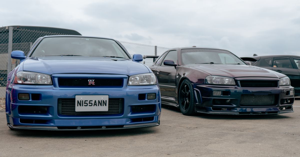 2025 R34 Nissan GTR R34 Cars at Japfest 2025 in England · Free Stock Photo