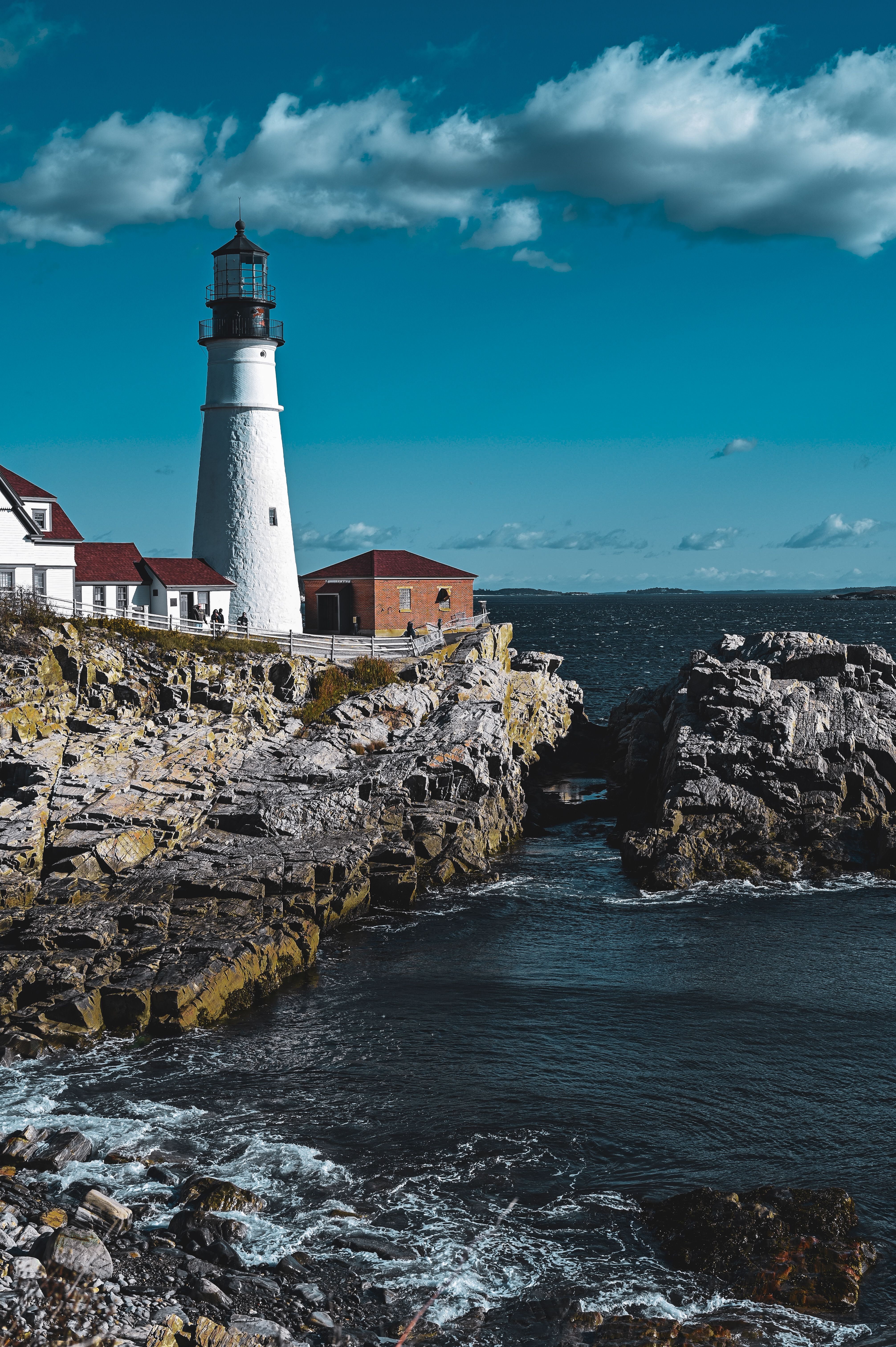 Portland Head Light on the rocky Maine coastline — a working Northeast light that has guided mariners for over two centuries