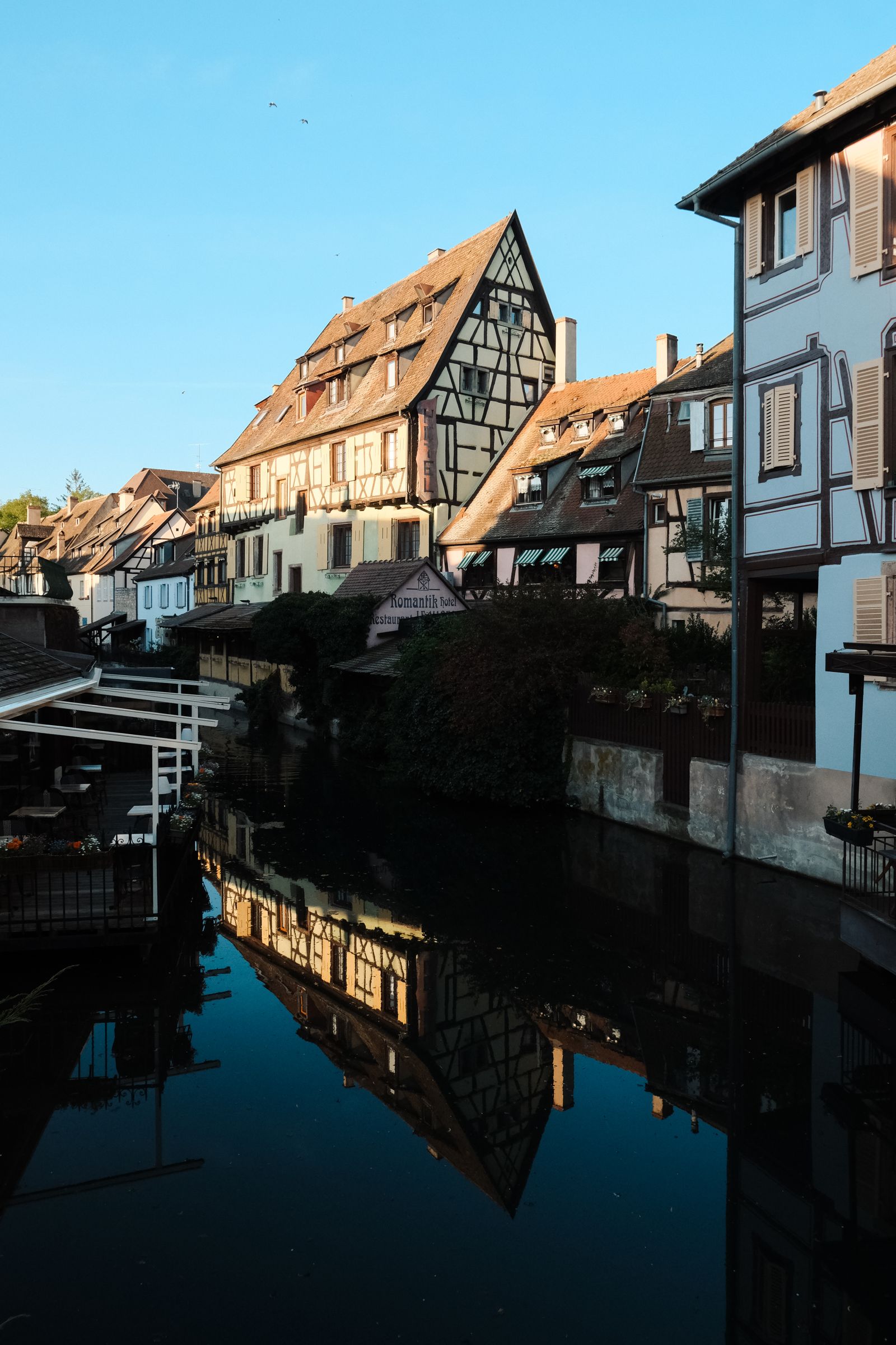 Half-timbered houses and canal in Colmar, Alsace, France