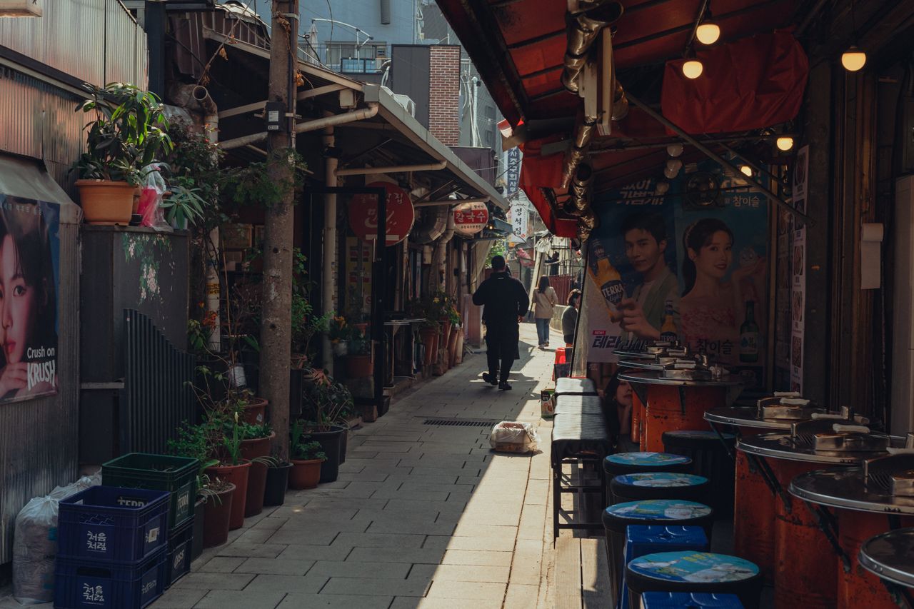 explore a vibrant traditional street in seoul south korea with colorfu