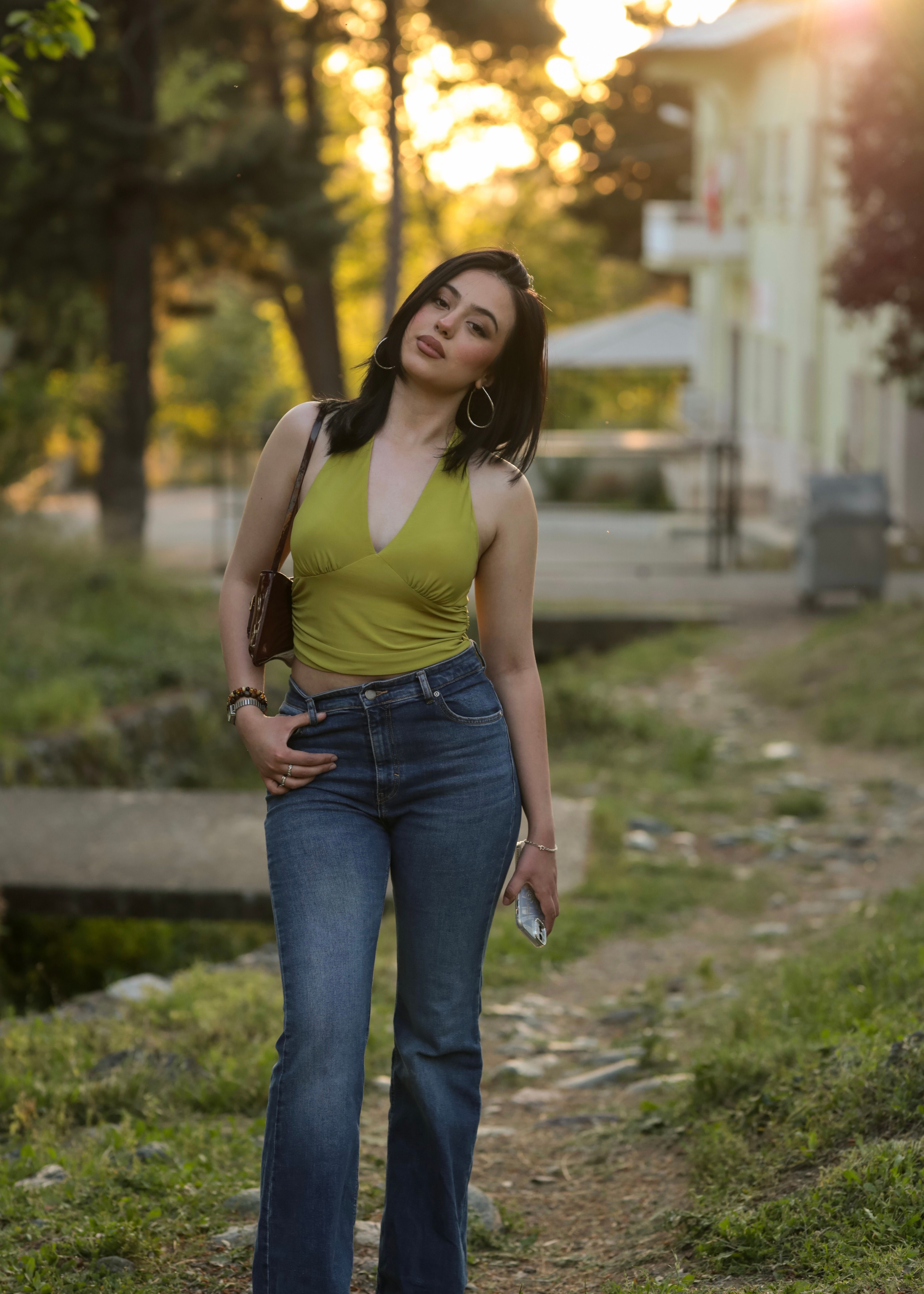 casual outdoor portrait in summer light