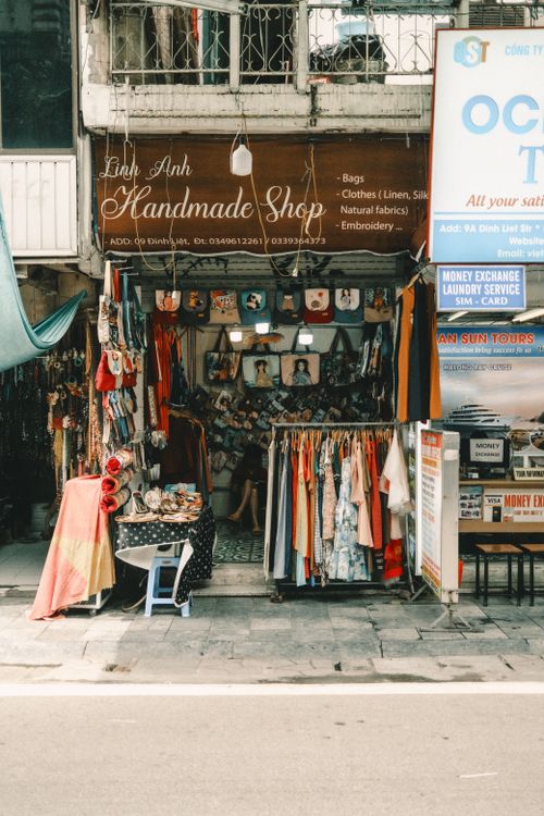 Traditional handicraft shop in Hanoi Old Quarter