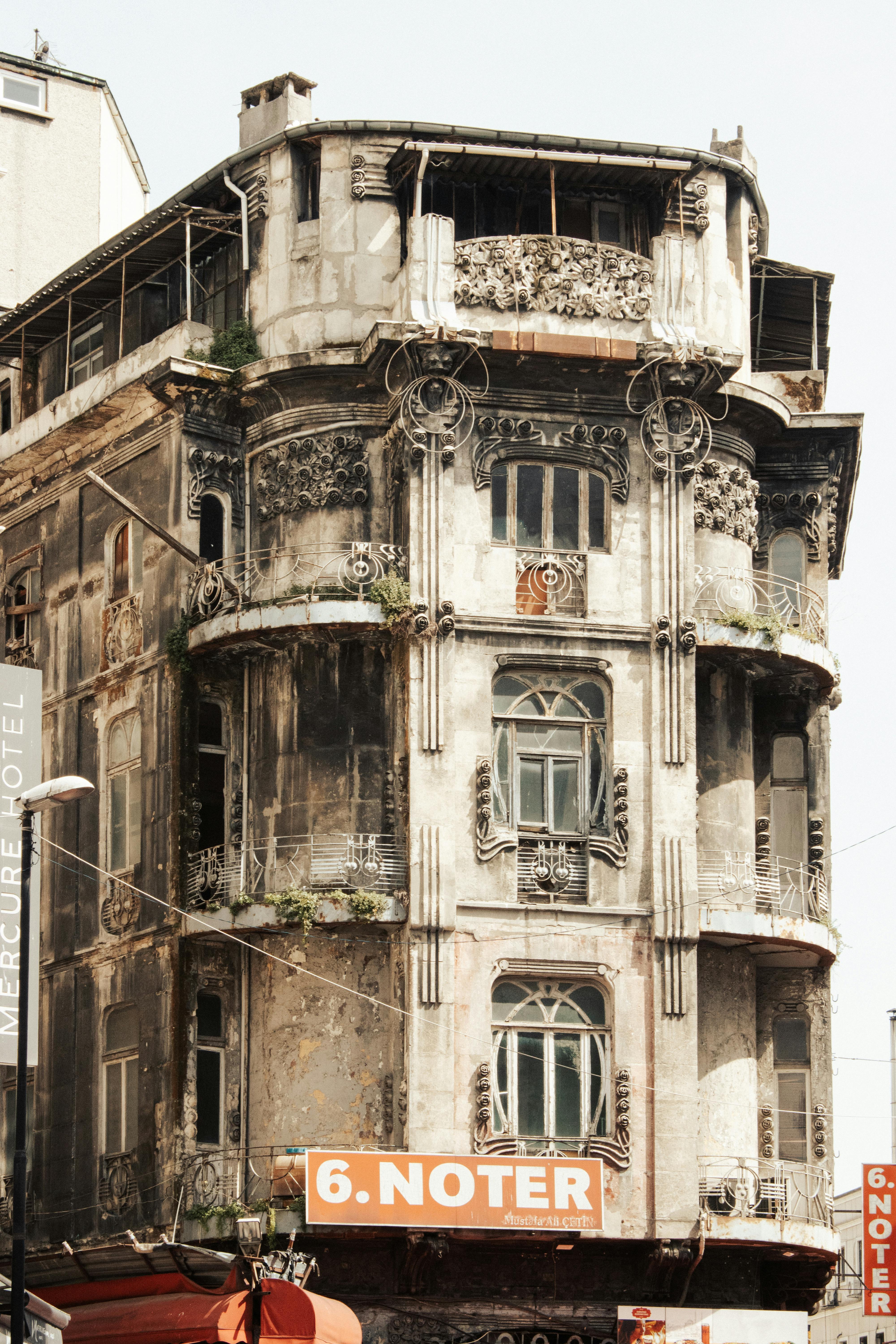 Old European-style Building with Architectural Details