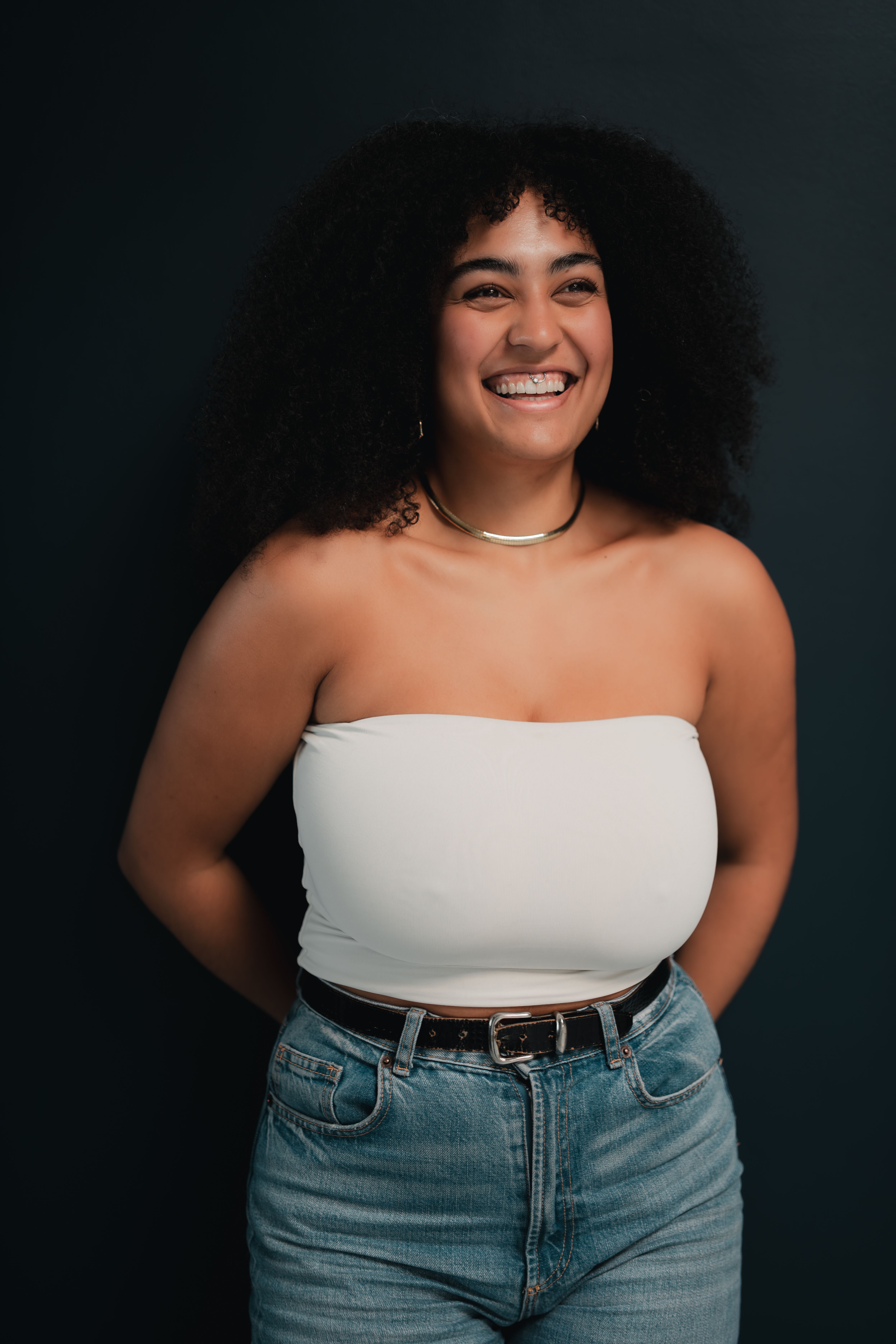 Casual studio portrait - illustrative stock photo