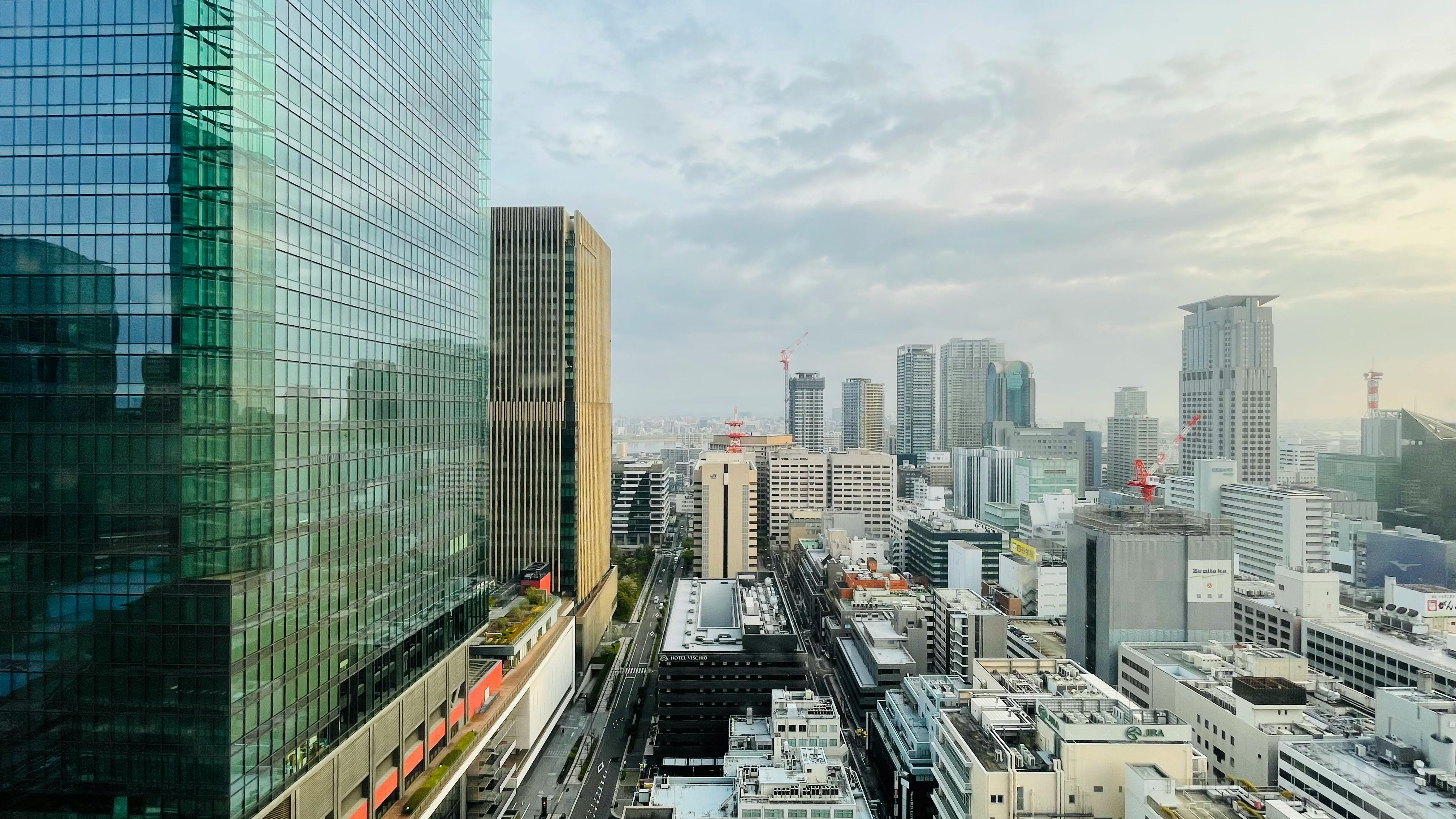 Tokyo business district skyline in the morning