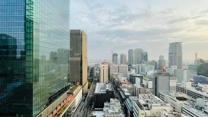 Tokyo skyline with modern high-rise towers at dawn