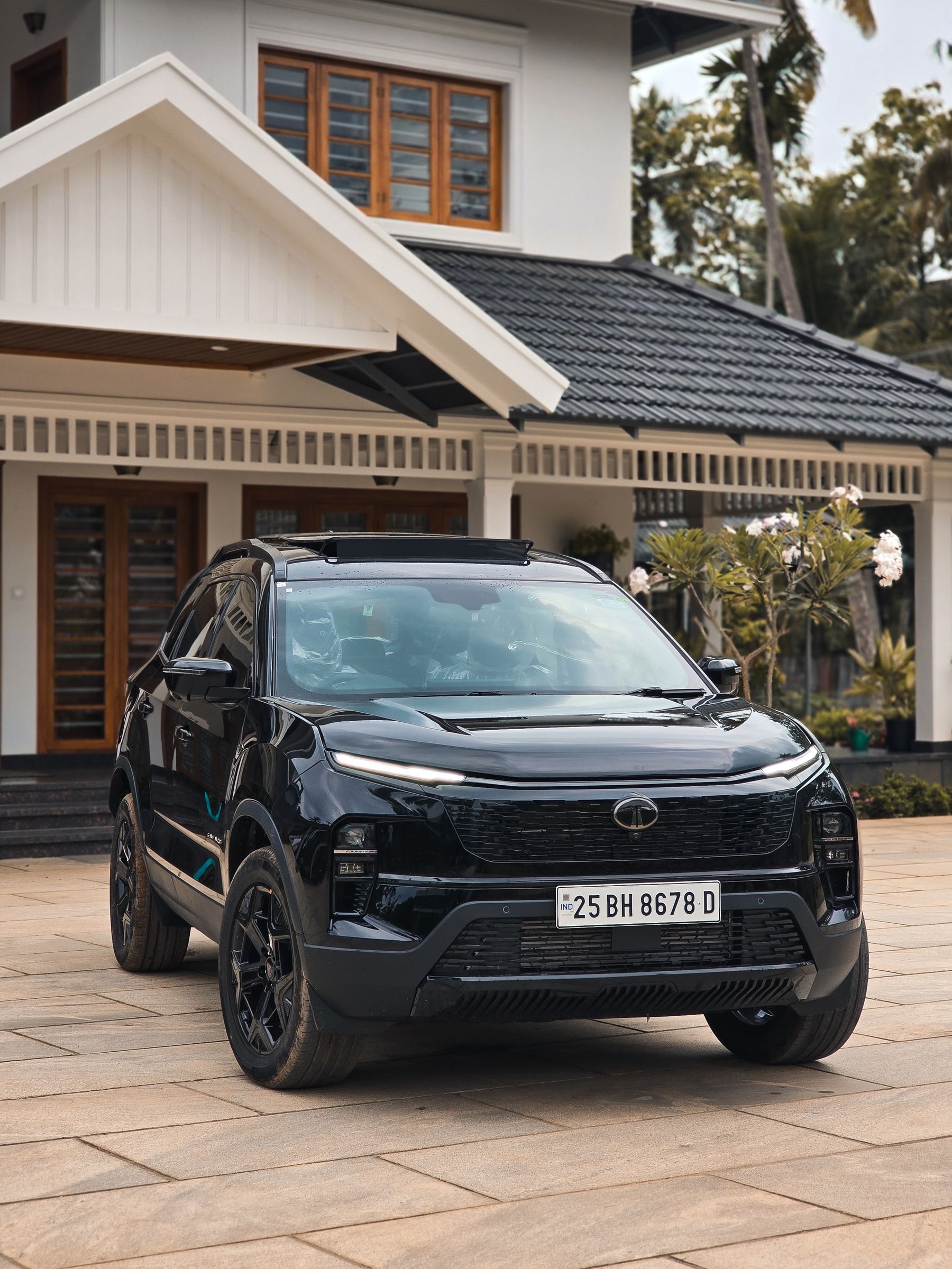 Vehicle in a residential driveway