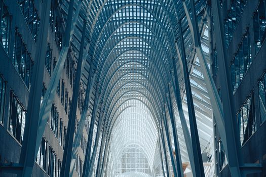 Stunning view of architectural arches in Toronto's Brookfield Place atrium.