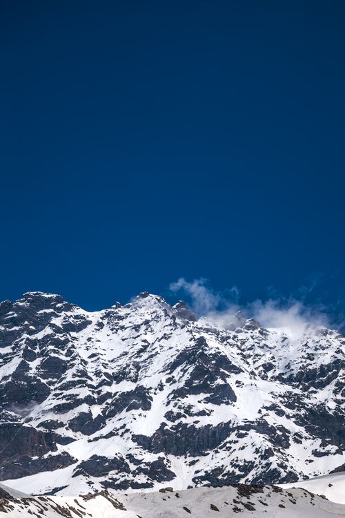 Free Stunning view of snow-covered mountains in Spiti Valley, Himachal Pradesh, India. Stock Photo