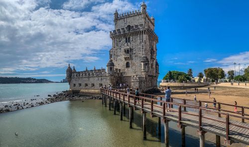 Free Explore the historic Belem Tower in Lisbon against a clear sky. Stock Photo