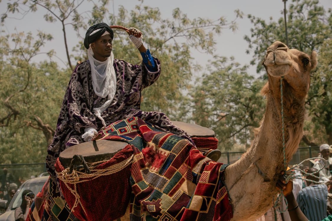 Traditional Camel Riding Man in Traditional Clothing Riding a Decorated Camel · Free Stock Photo
