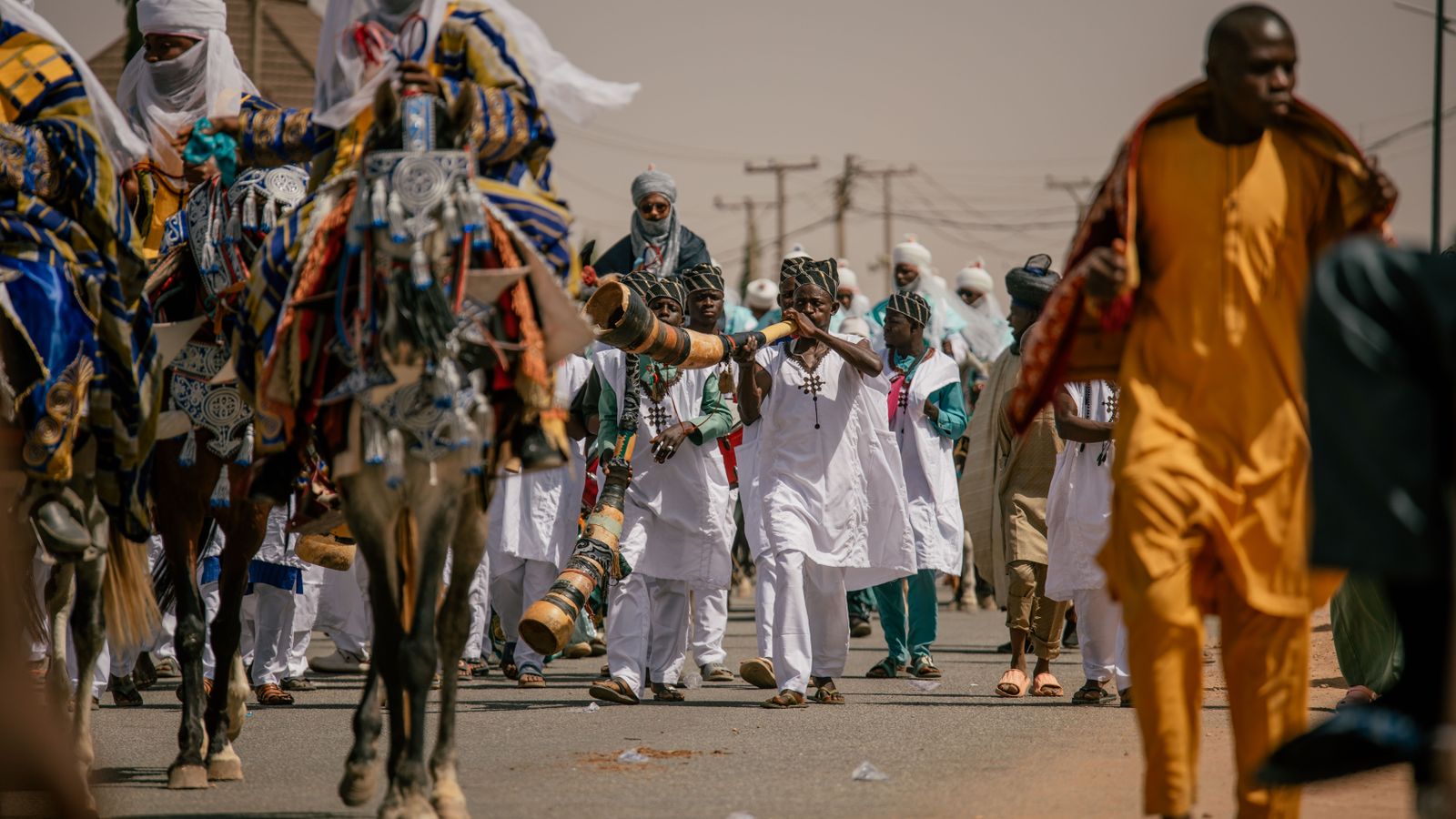 Traditional cultural parade with horses, Niger