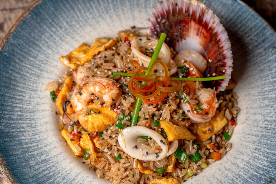 A photo of Arroz de Marisco, a Portuguese dish.