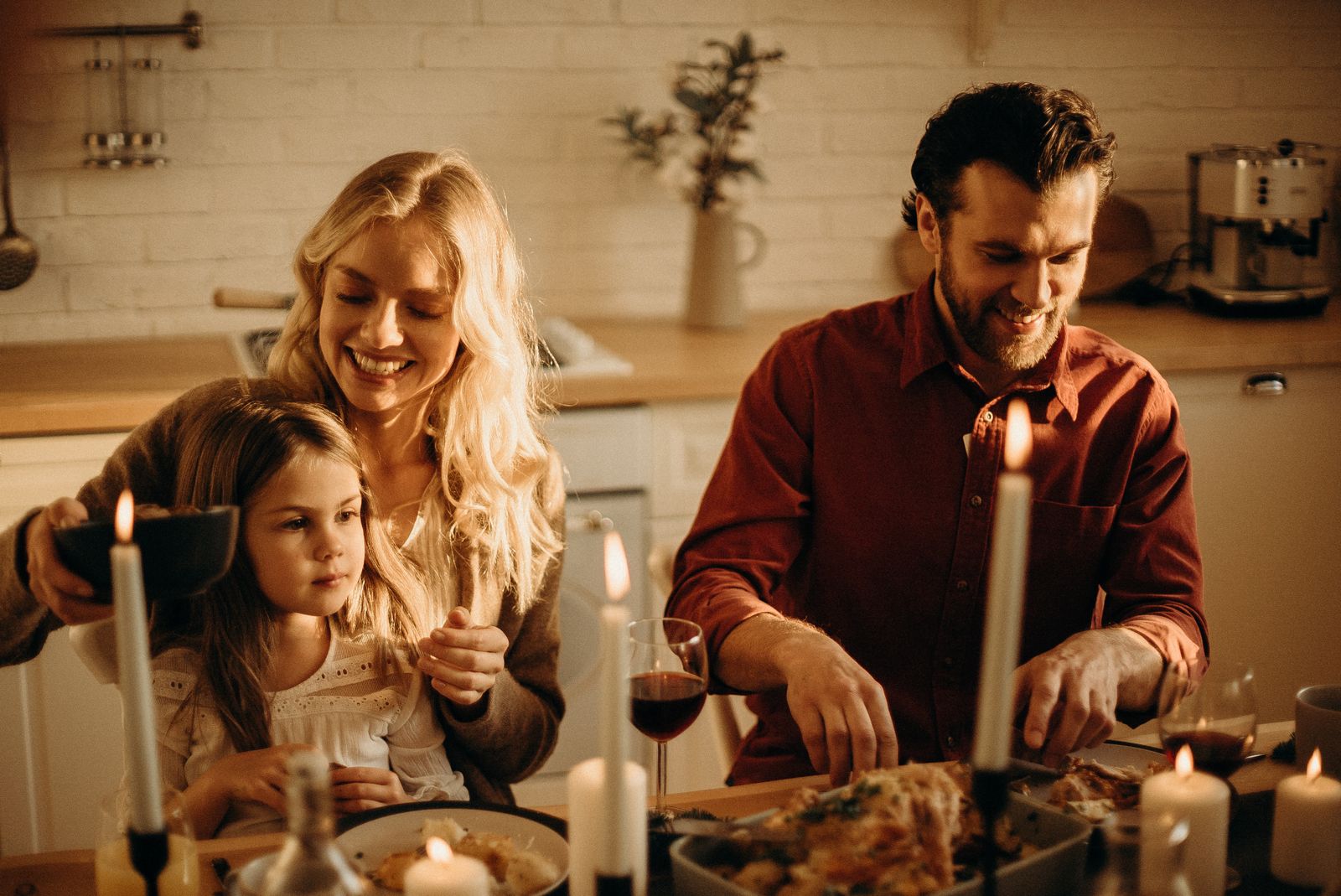 Family cooking together