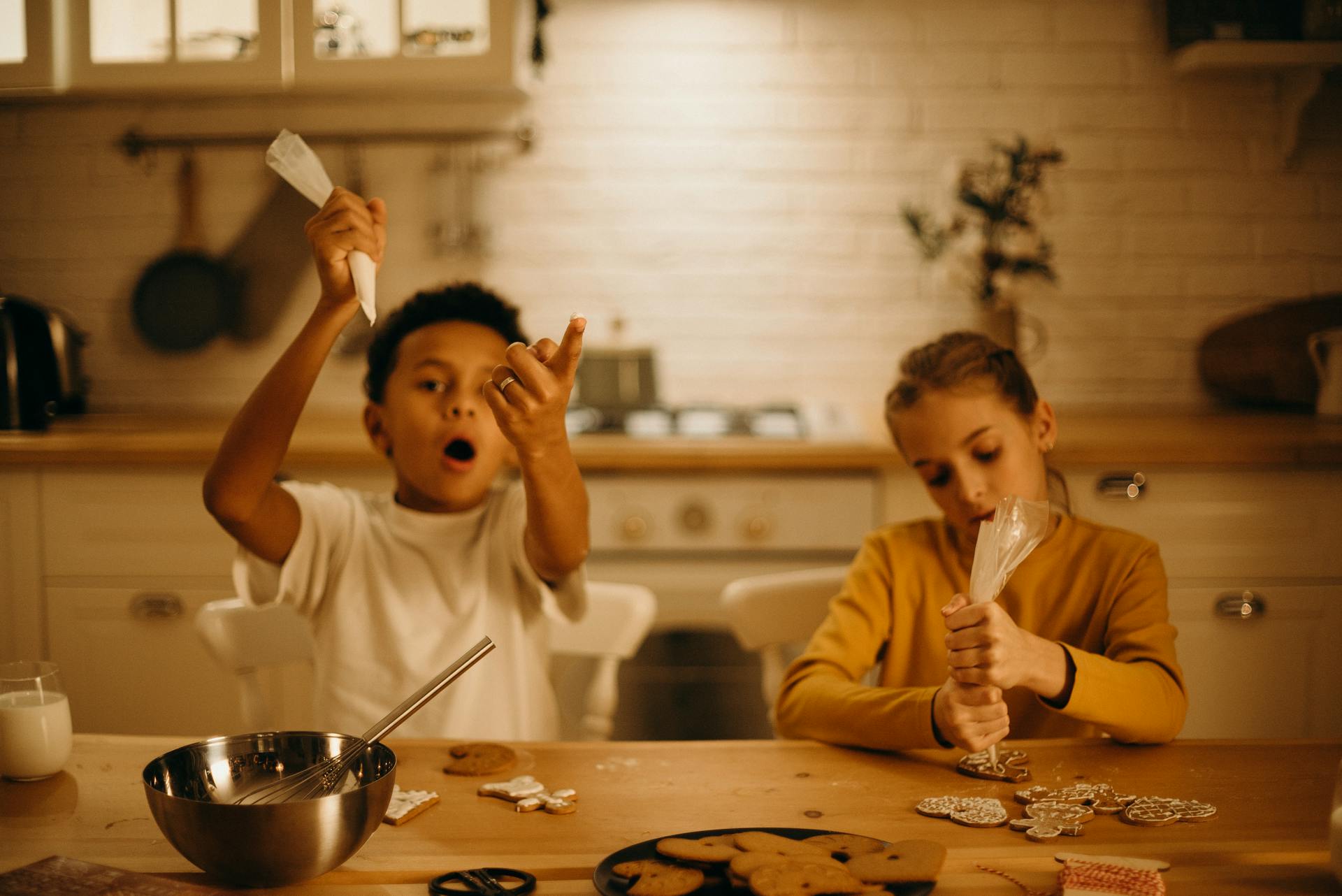 Boy and Girl Making Cookies