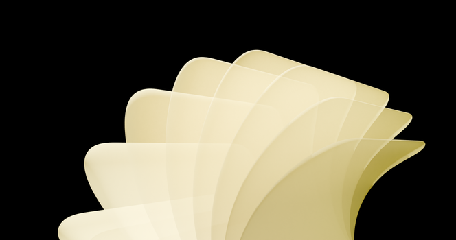 A modern abstract design showcasing curved translucent shapes against a dark backdrop.