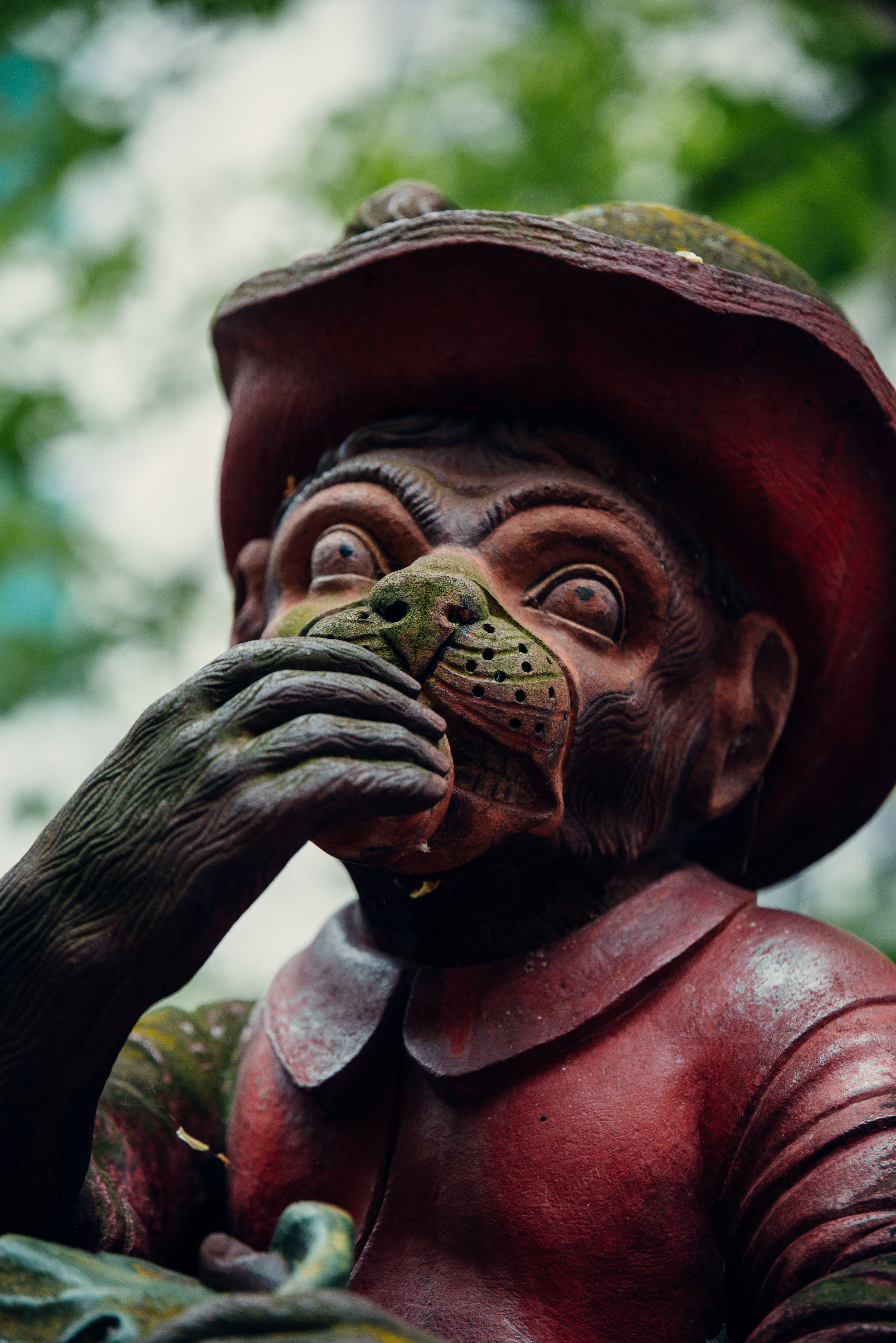 Close-up of a Painted Monkey Statue in Basel · Free Stock Photo