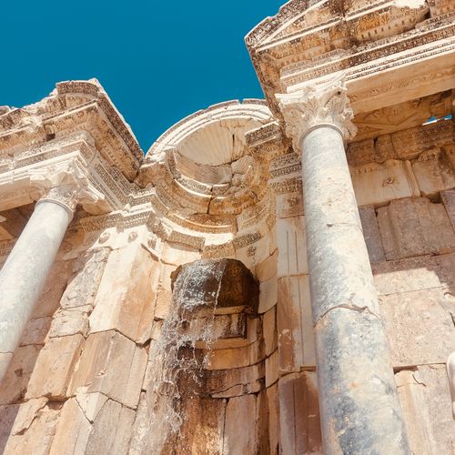 Free Elegant ancient Roman architecture with flowing water at Sagalassos in Turkey. Stock Photo