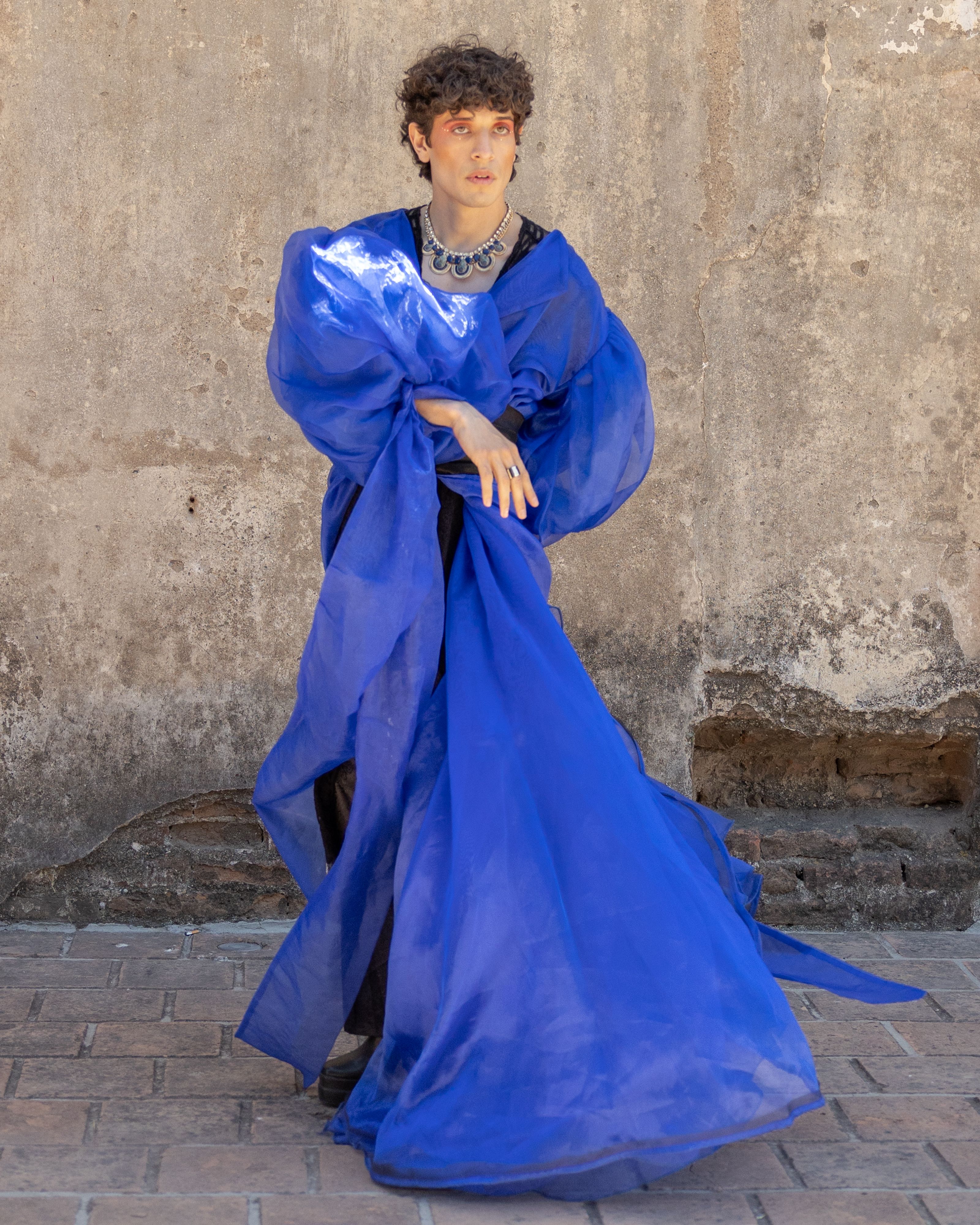 Elegant Fashion Model in Vibrant Blue Dress Free Stock Photo Elegant Fashion Model in Vibrant Blue Dress Free Stock Photo