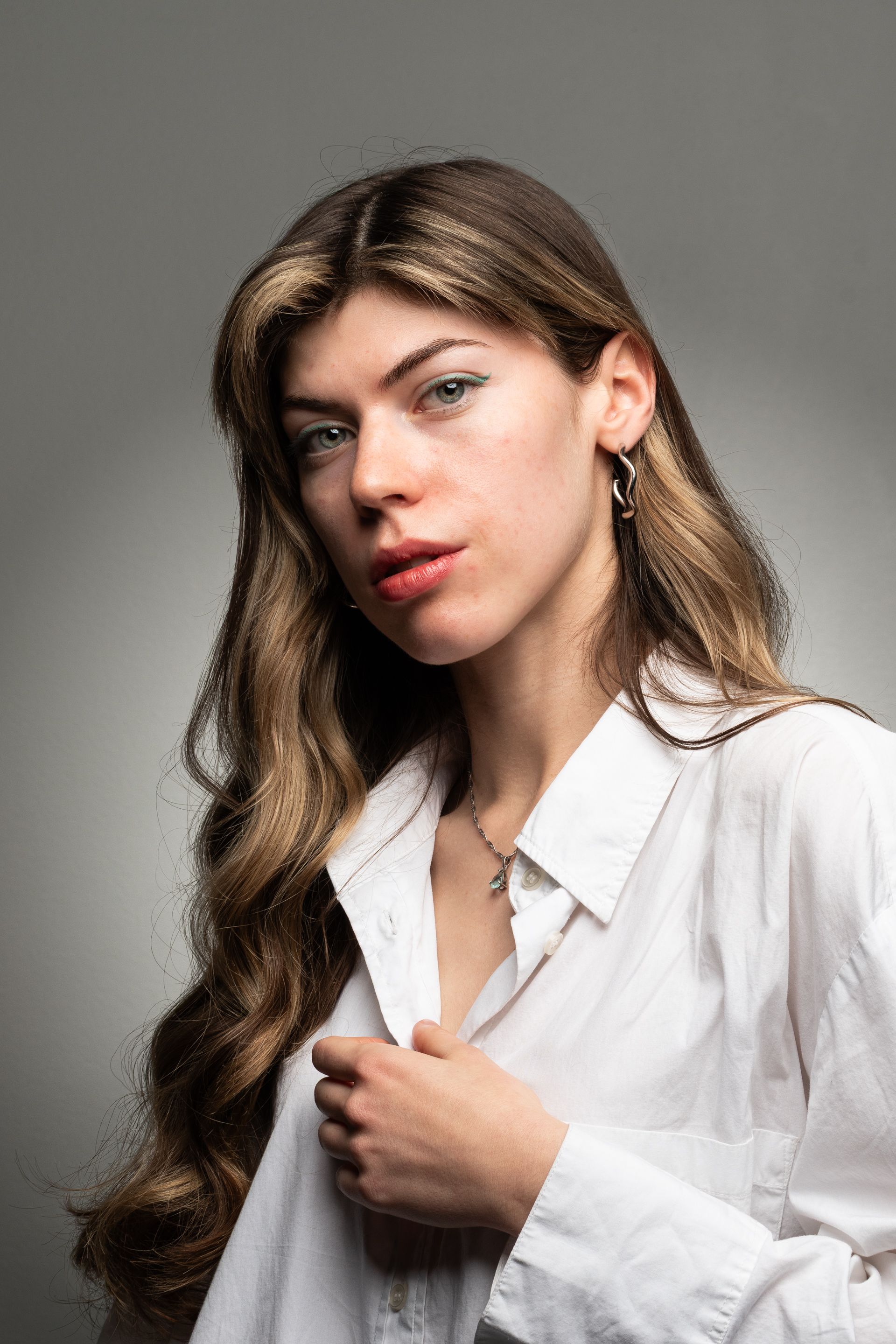 Elegant female portrait in studio setting