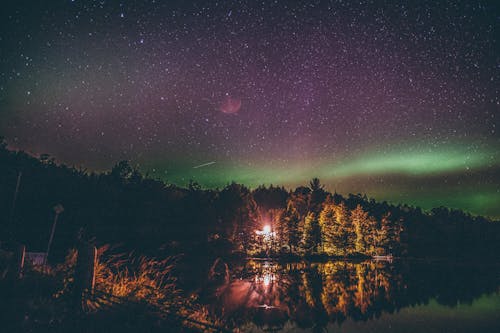 Gratis lagerfoto af aften, astronomi, aurora borealis