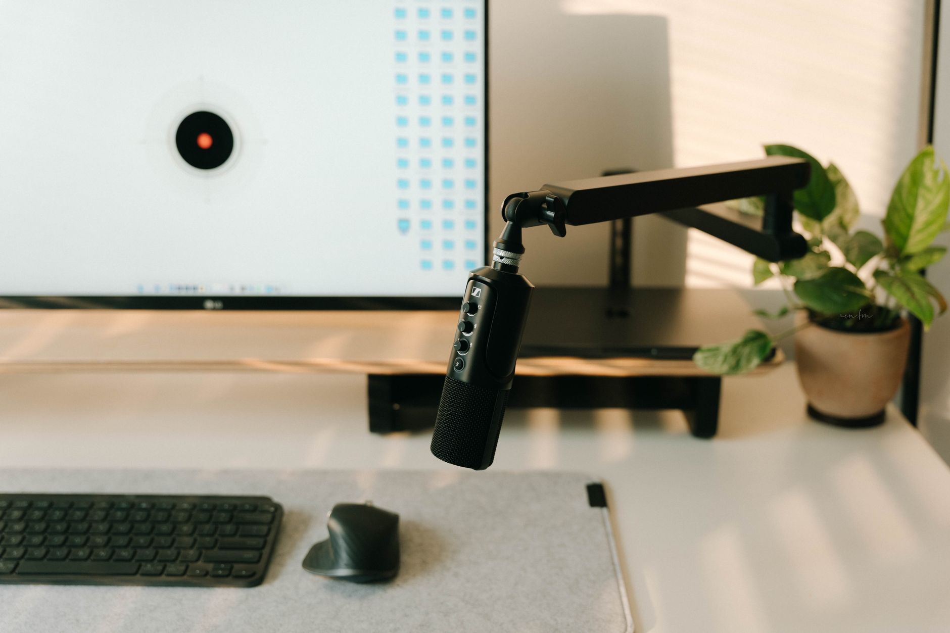 minimalist workspace for digital content creation