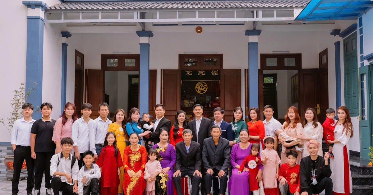 Large Family Gathering With Children Playing In A Joyful, Colorful Setting