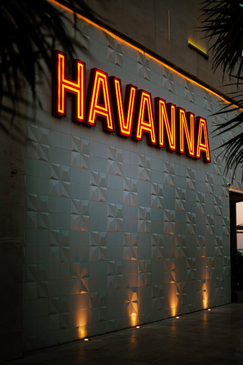 Storefront Lettering Night Havanna Storefront Signage at Night · Free Stock Photo