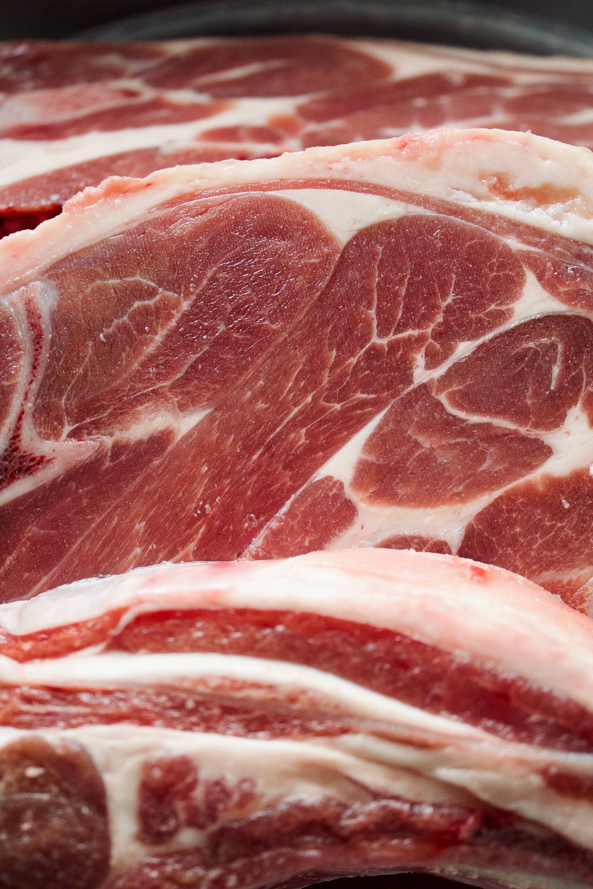 Close-up of raw lamb chops