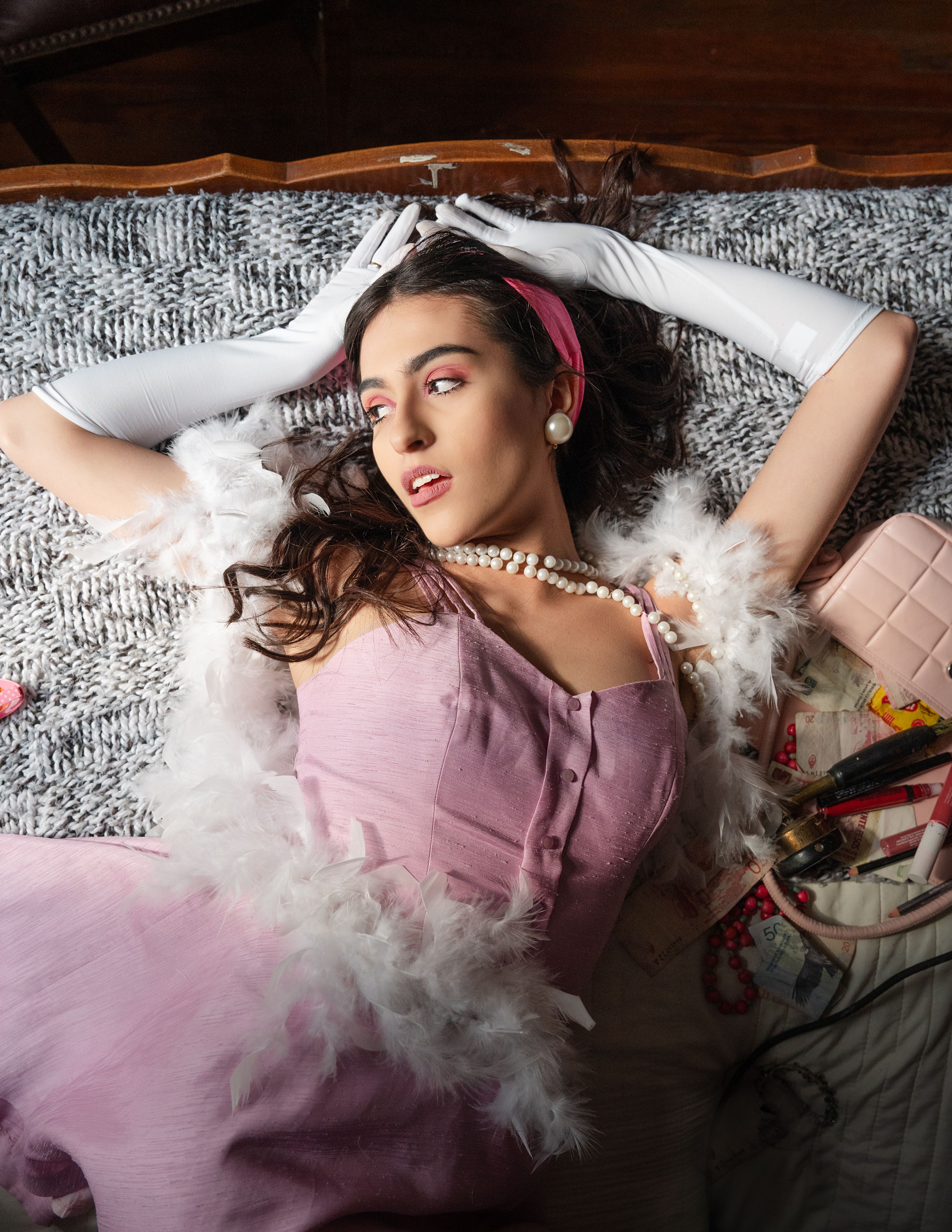 Vintage Glamour Portrait of a Woman Indoors · Free Stock Photo