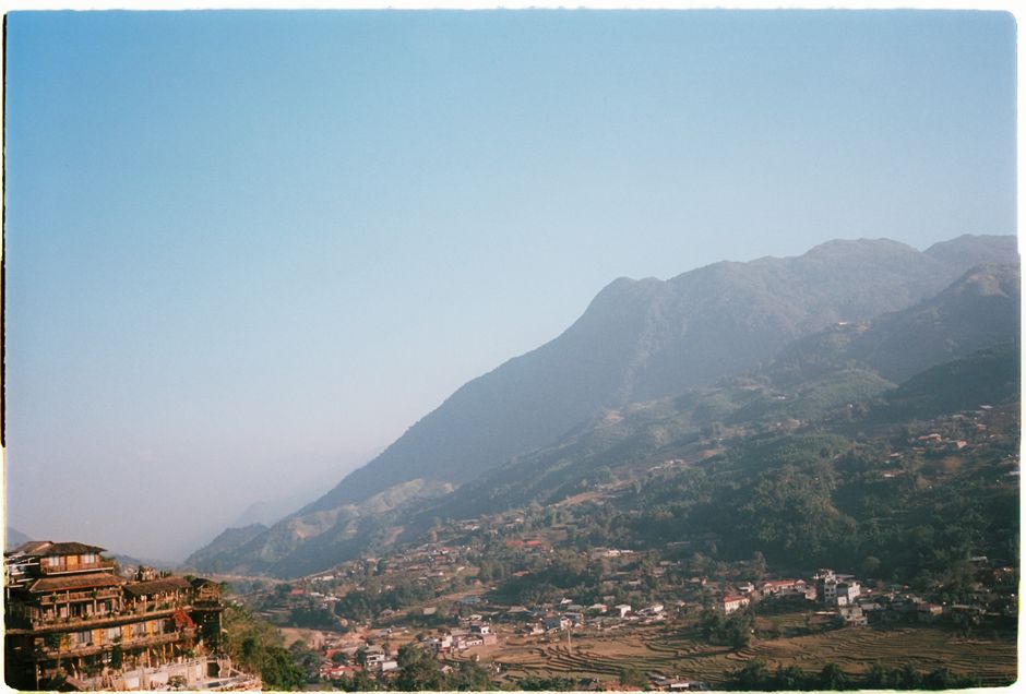 Misty view of Sapa's terraced rice fields in the mountains of Northern Vietnam