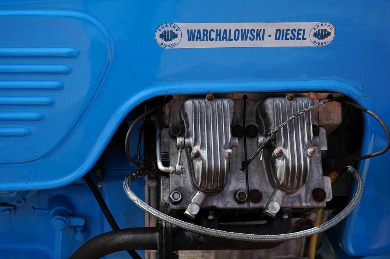 detailed view of a warchalowski diesel engine with visible components