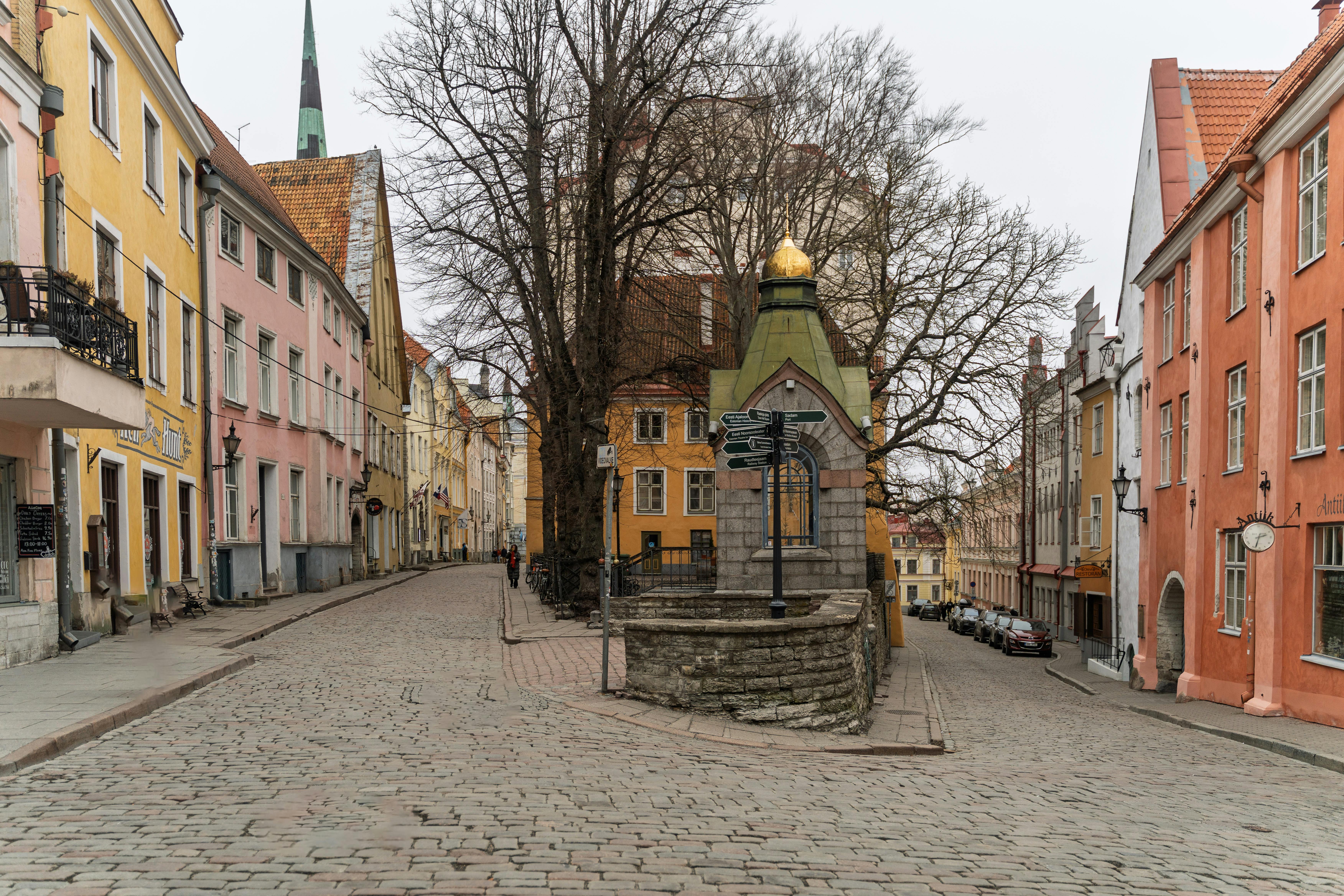 Tallinn Old Town in summer with cobblestone streets and medieval architecture