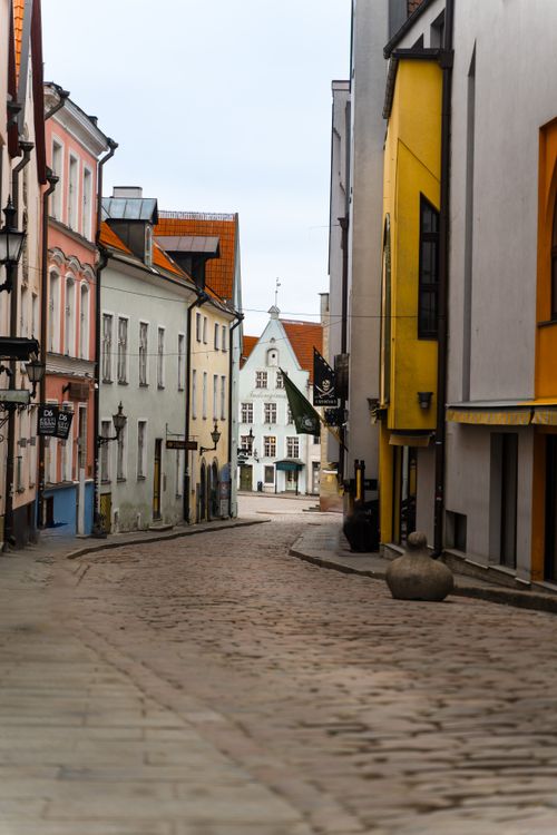 Free Explore the quaint, cobblestone streets of Tallinn's historic Old Town, a captivating travel destination. Stock Photo