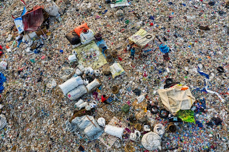 Bird's Eye View Of Landfill During Daytime