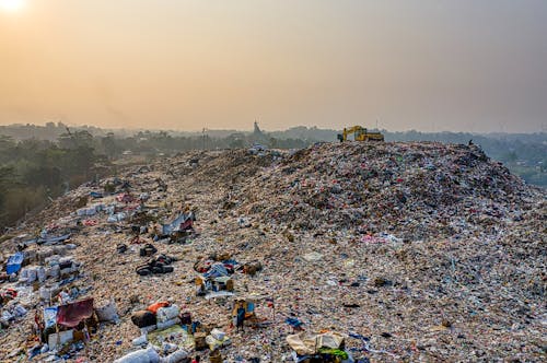 Bird's Eye View Of Landfill during Dawn 