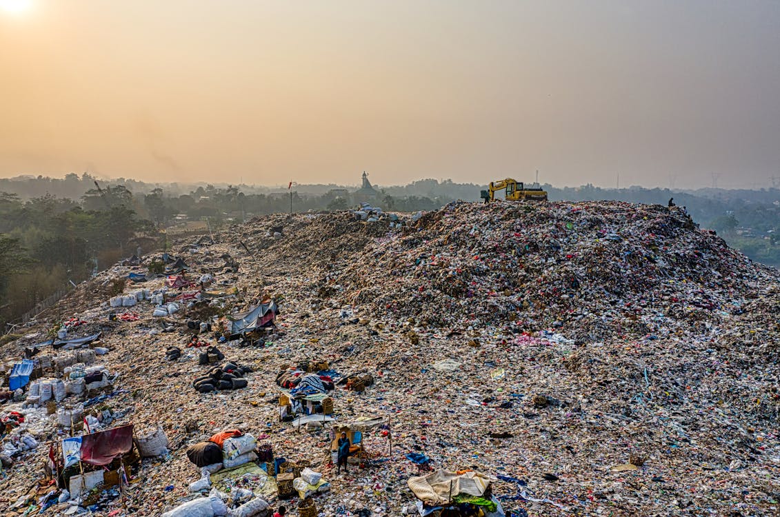 Bird's Eye View Of Landfill during Dawn 