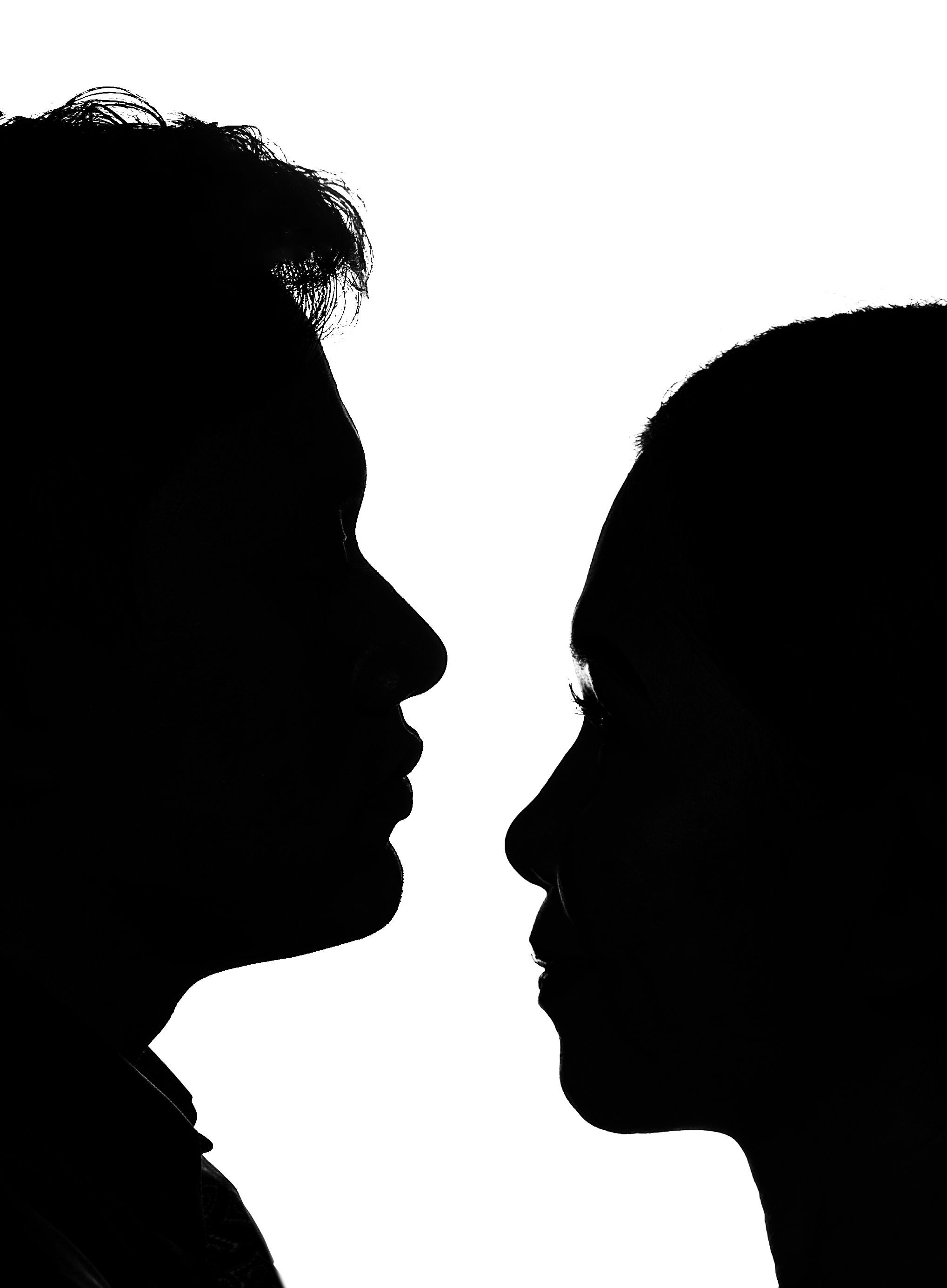Silhouette of Couple in Romantic Moment · Free Stock Photo