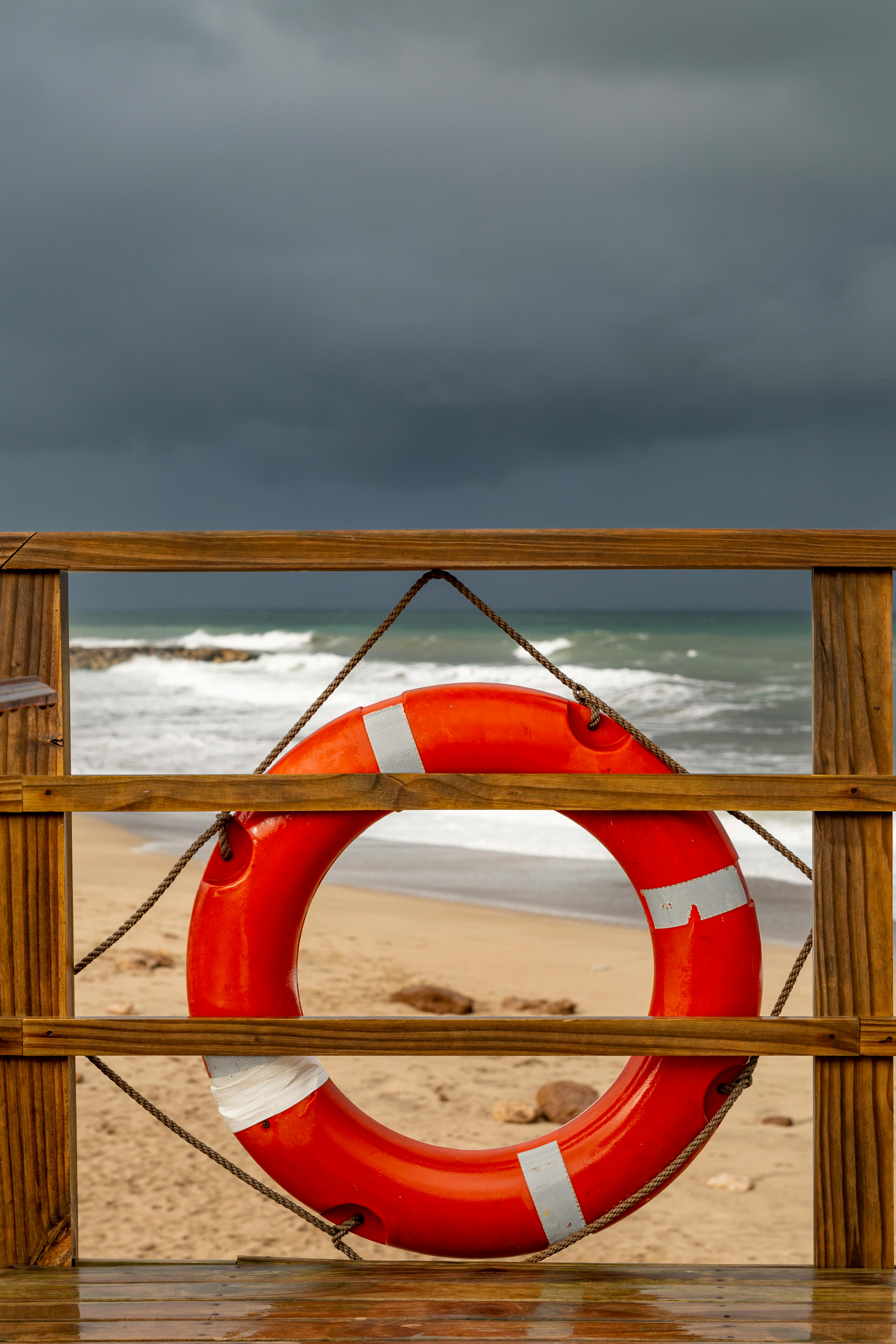 red lifebuoy on chapadmalal beach