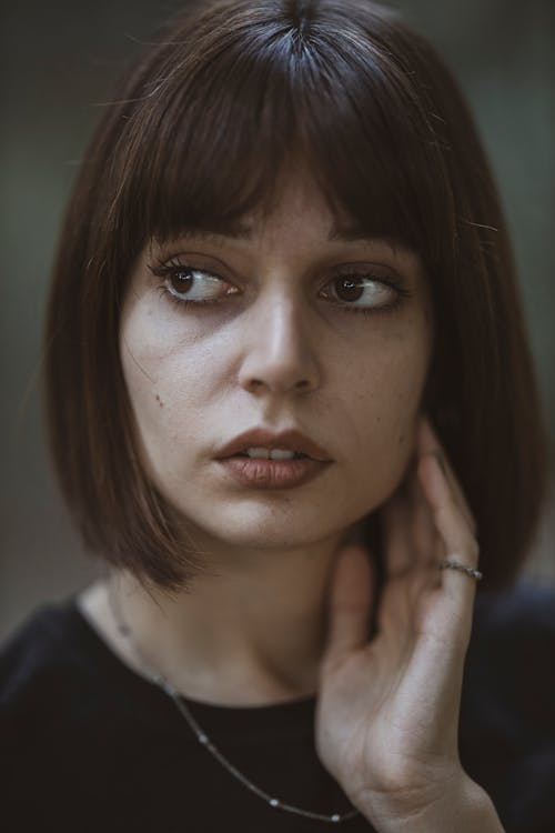 Woman Wearing Black Top 