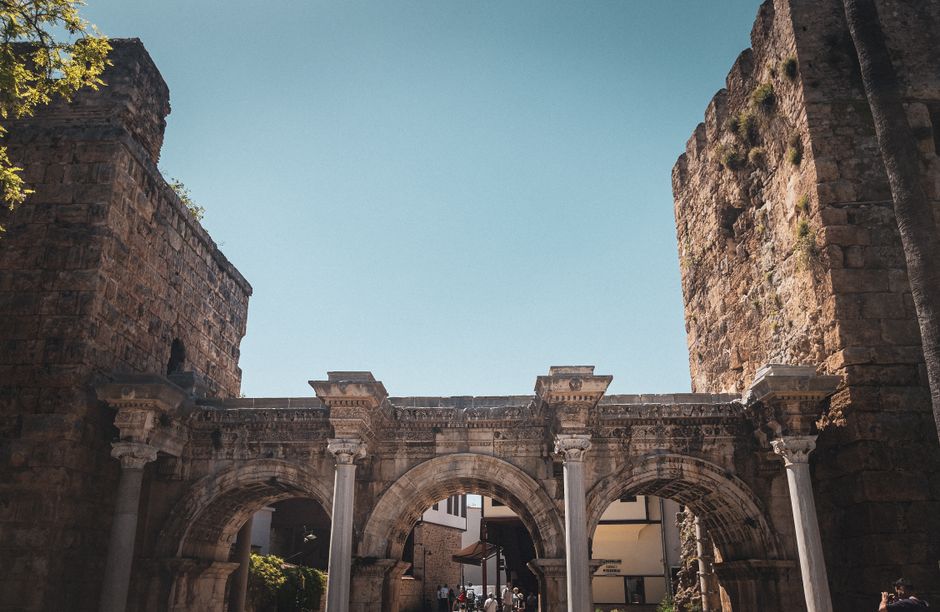 Hadrian's Gate at sunrise Antalya